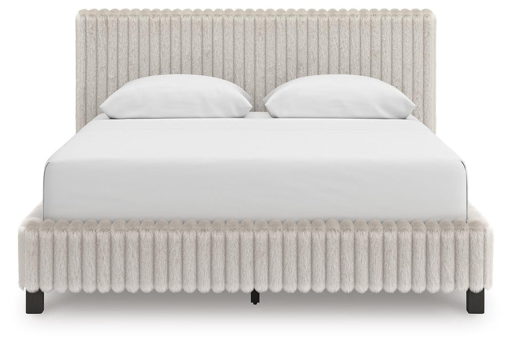 Birmonton Queen Upholstered Bed, Dresser and Mirror