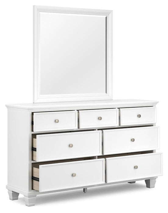 Fortman Queen Panel Storage Bed with Mirrored Dresser and Nightstand