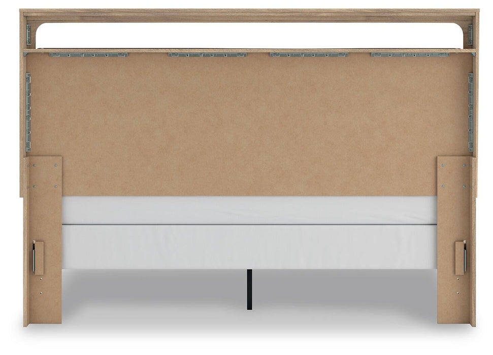 Hollymount King Upholstered Panel Bed, Dresser, Mirror and Nightstand