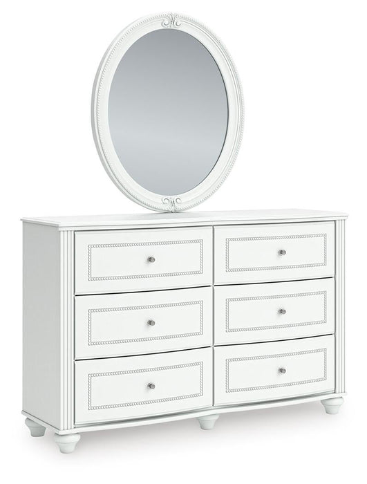 Maylilly Full Upholstered Panel Storage Bed, Dresser, Mirror and Nightstand