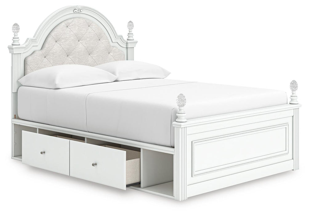Maylilly Full Upholstered Panel Storage Bed, Dresser, Mirror and Nightstand