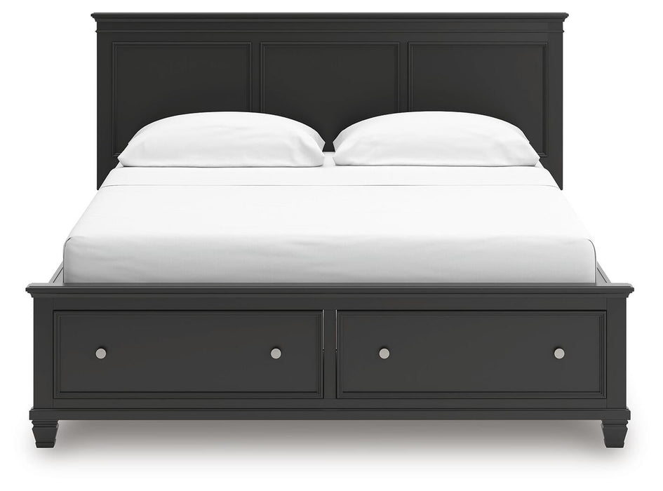 Lanolee California King Panel Storage Bed, Dresser and Mirror
