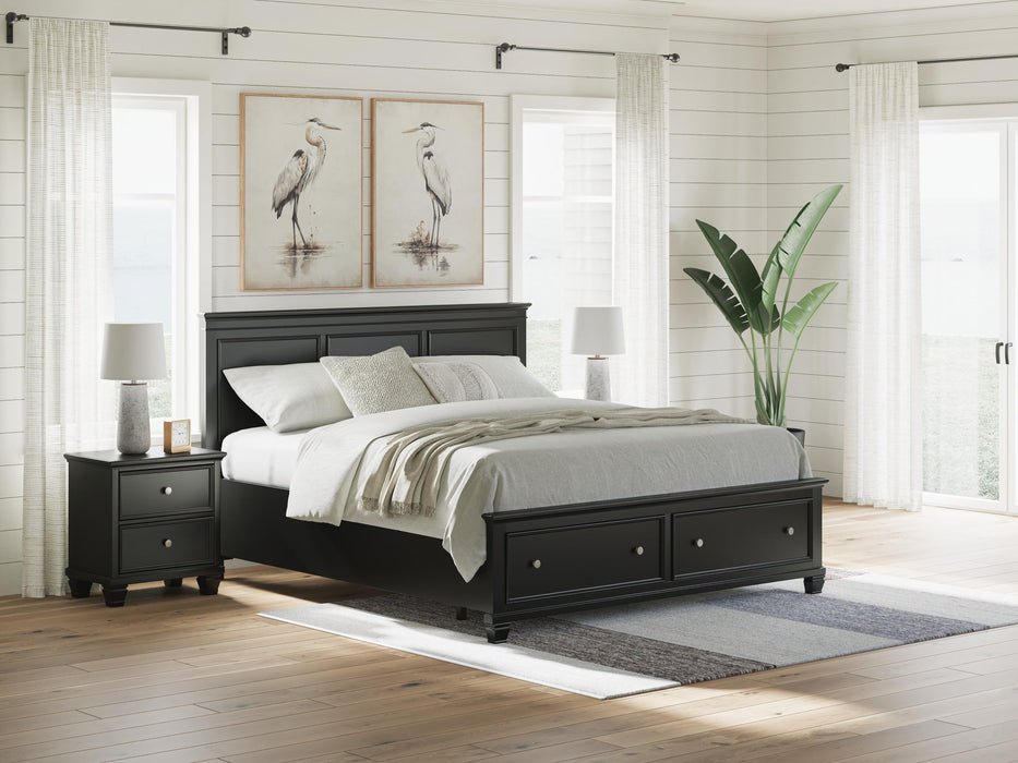 Lanolee California King Panel Storage Bed, Dresser and Mirror