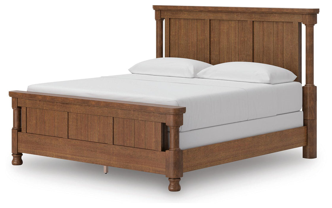 Chadworth California King Poster Bed with Mirrored Dresser