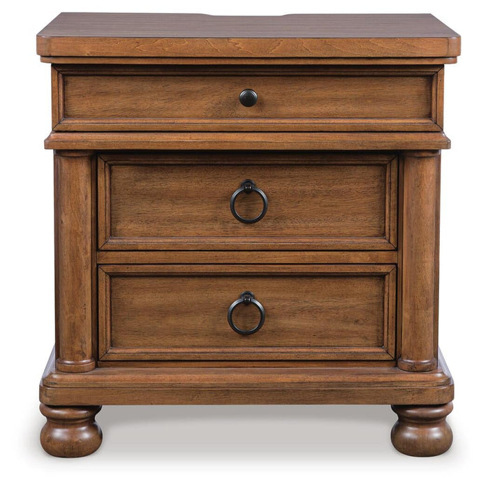 Chadworth Queen Poster Bed with Mirrored Dresser and Nightstand