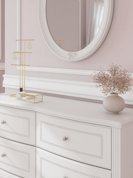 Maylilly Twin Upholstered Panel Storage Bed, Dresser and Mirror