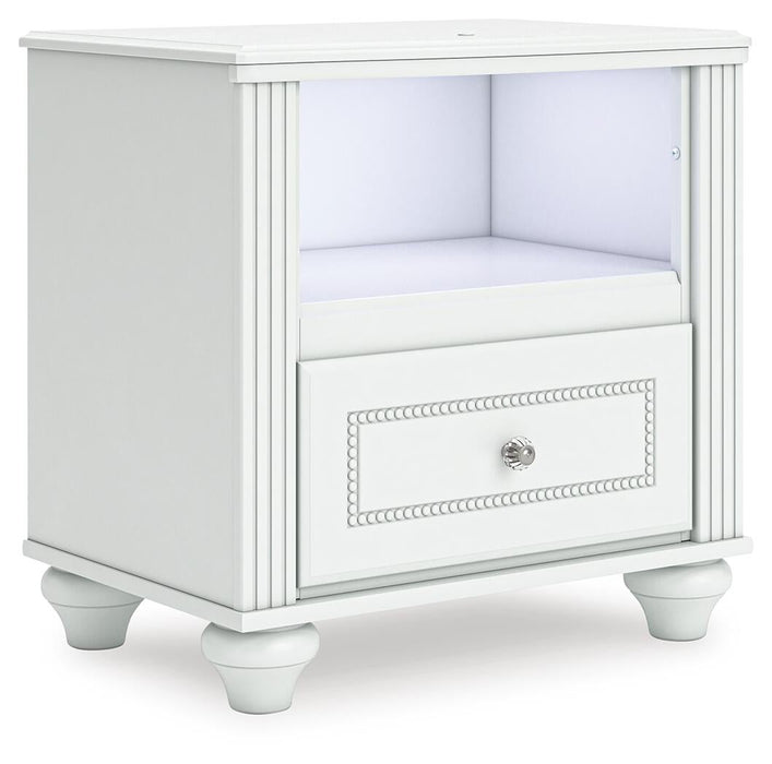Maylilly Twin Upholstered Panel Bed, Dresser, Mirror and Nightstand