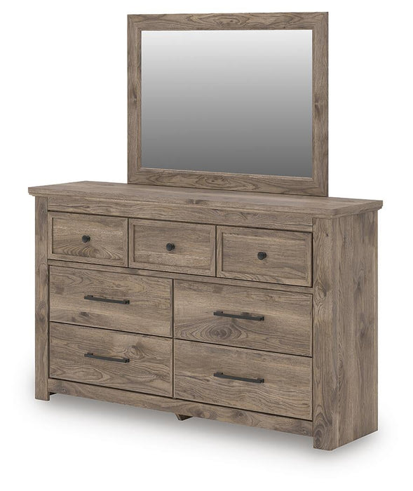Keithland Queen Panel Bed with Mirrored Dresser