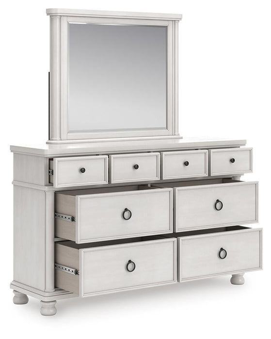 Chadworth King Poster Bed, Dresser and Mirror