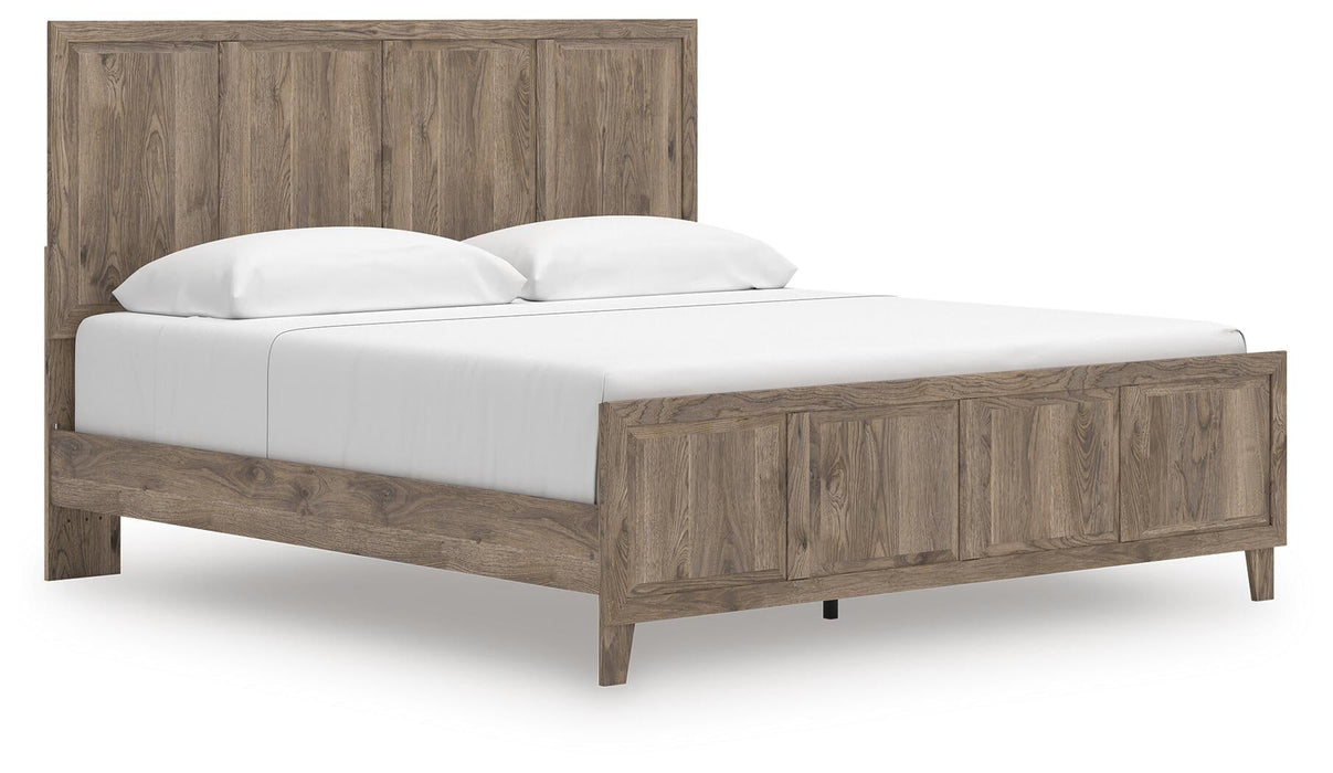 Keithland King Panel Bed with Mirrored Dresser