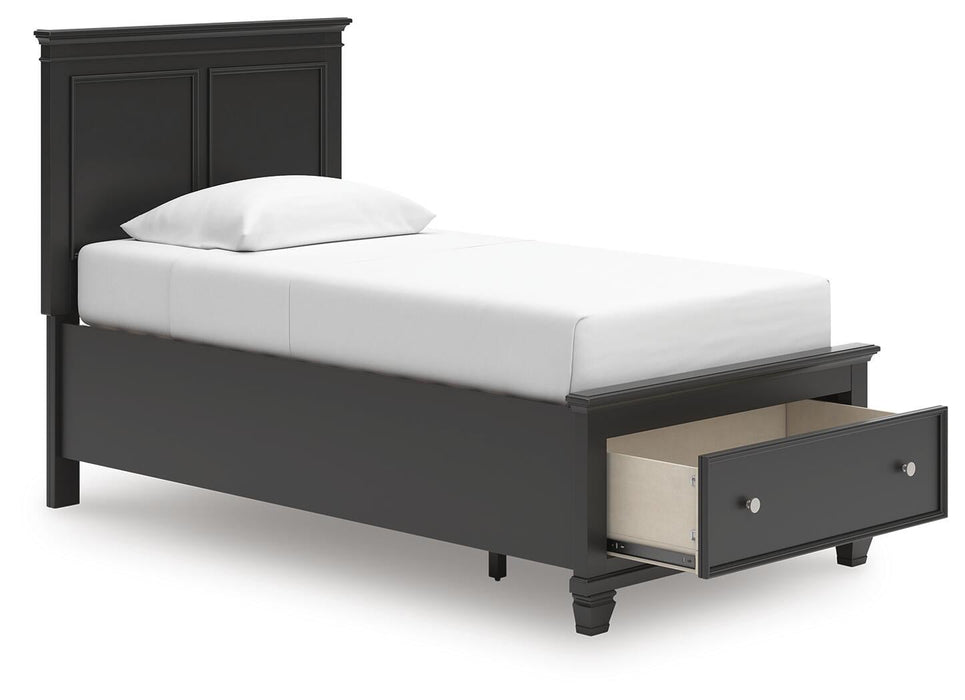 Lanolee Twin Panel Storage Bed, Dresser and Mirror