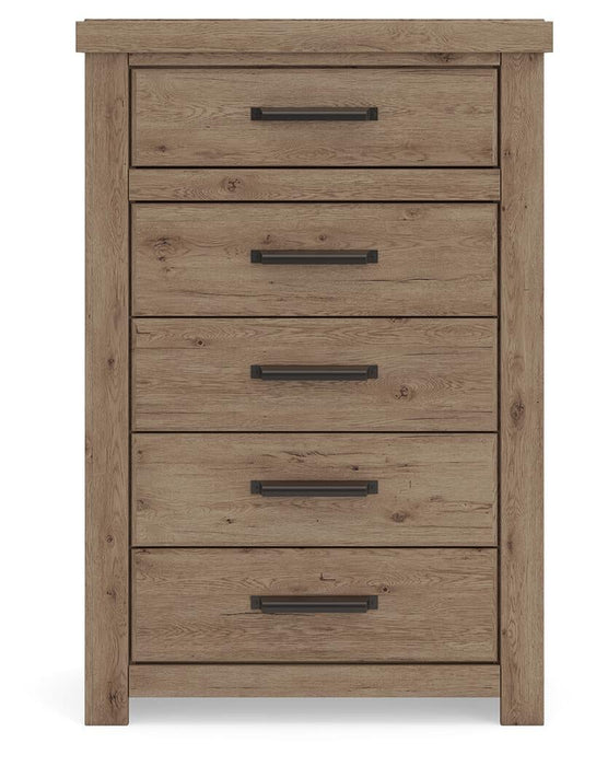 Garistyn King Panel Bed, Dresser, Mirror, Chest and Nightstand