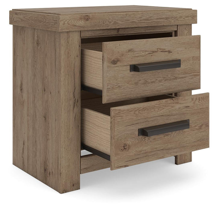 Garistyn King Panel Bed, Dresser, Mirror, Chest and Nightstand
