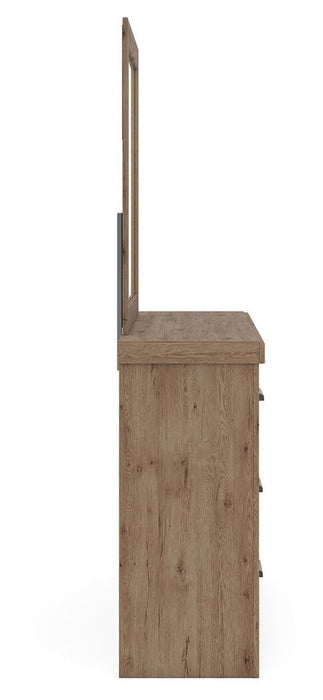 Garistyn King Panel Storage Bed, Dresser and Mirror