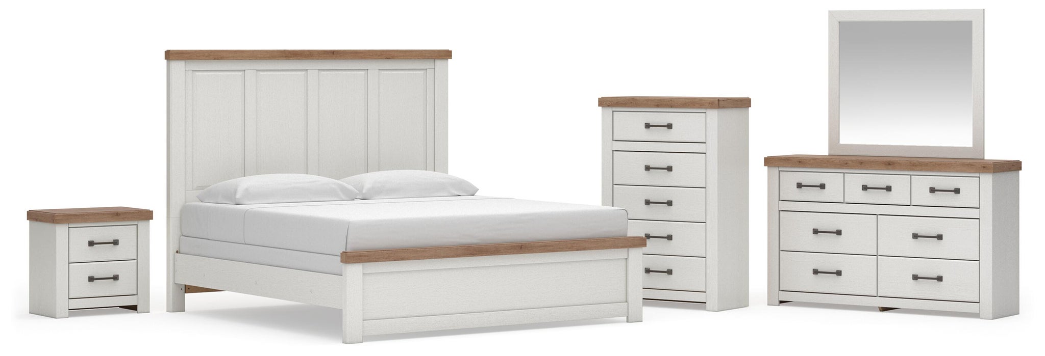 Savonport King Panel Bed, Dresser, Mirror, Chest and Nightstand