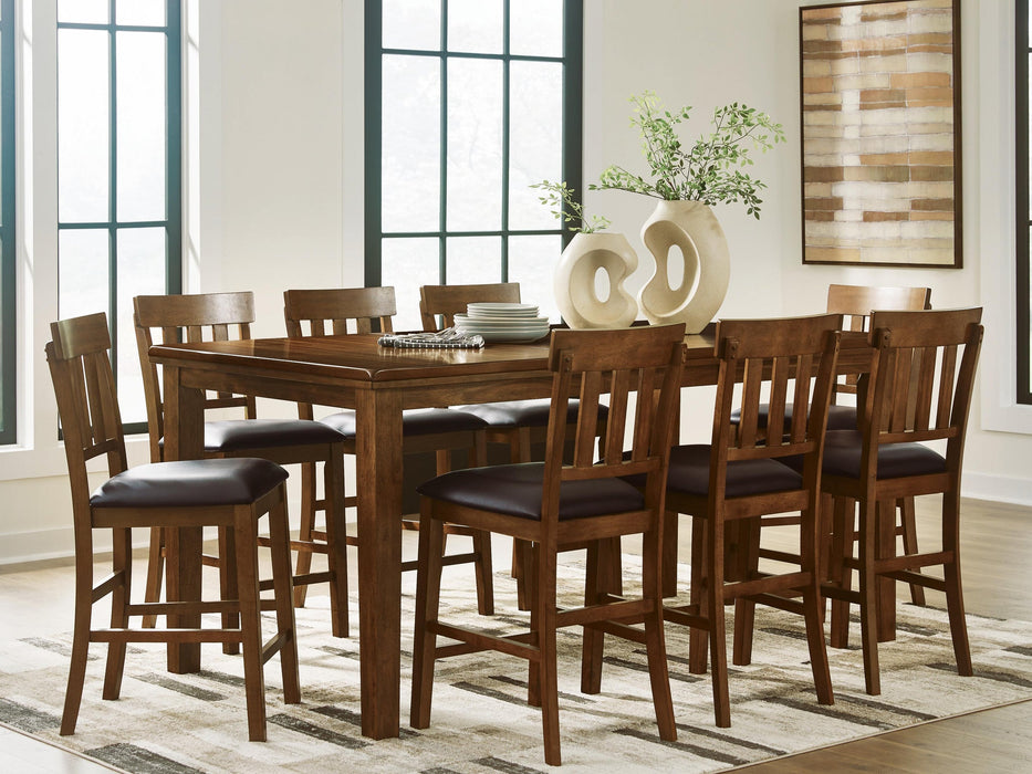 Ralene Counter Height Dining Table and 8 Barstools