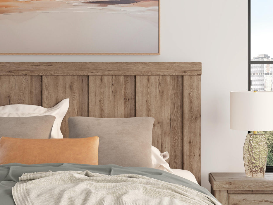 Garistyn King Panel Storage Bed. Dresser, Mirror and Nightstand