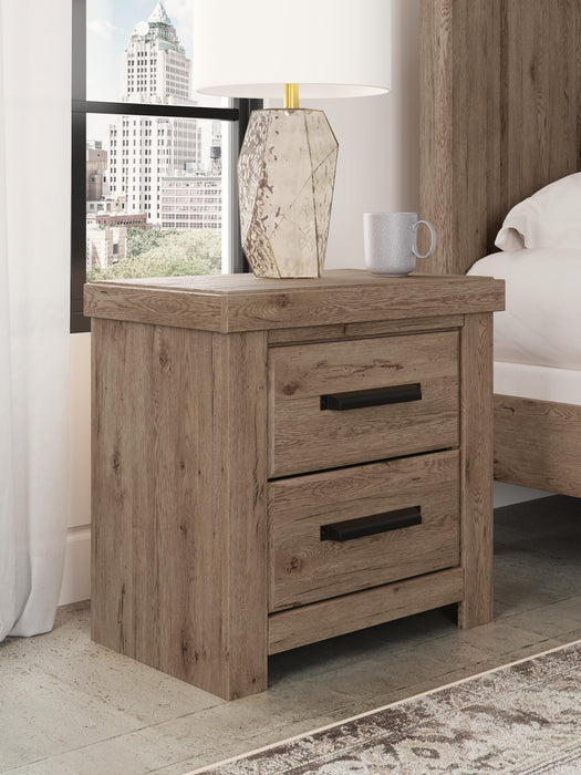 Garistyn King Panel Storage Bed. Dresser, Mirror and Nightstand