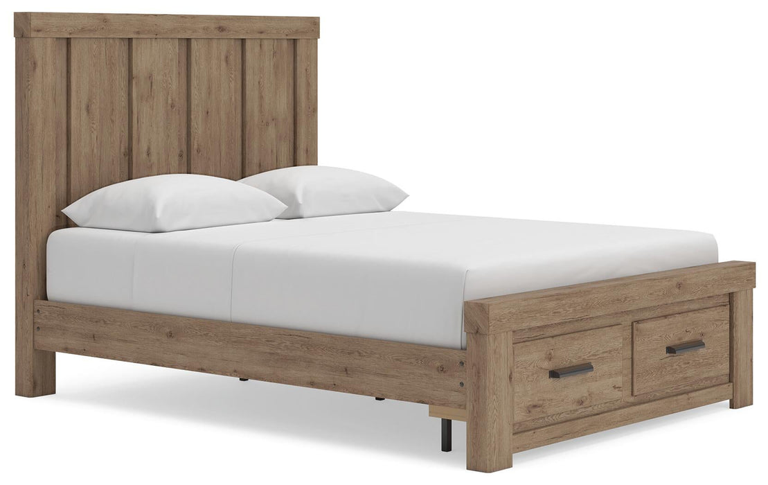 Garistyn Queen Panel Storage Bed, Dresser, Mirror, Chest and Nightstand