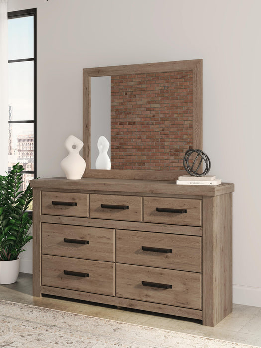 Garistyn Queen Panel Bed. Dresser, Mirror and Nightstand