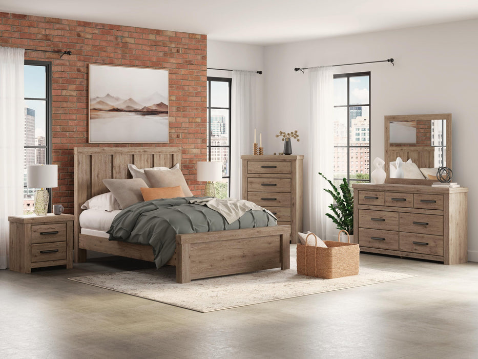 Garistyn Queen Panel Bed, Dresser, Mirror, Chest and Nightstand