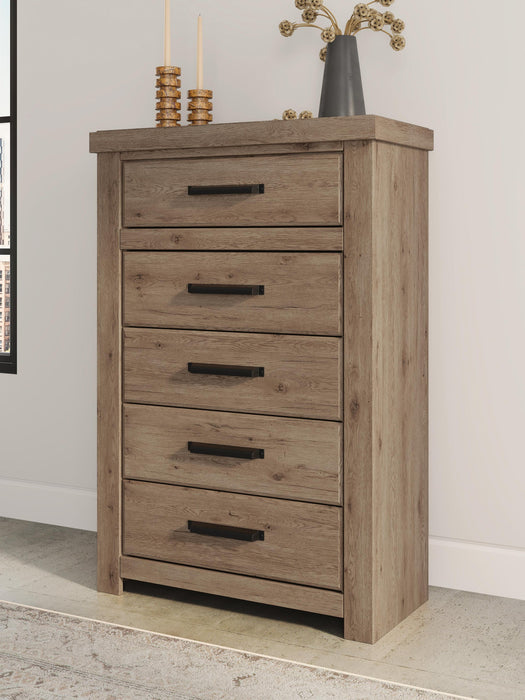 Garistyn Queen Panel Bed, Dresser, Mirror, Chest and Nightstand