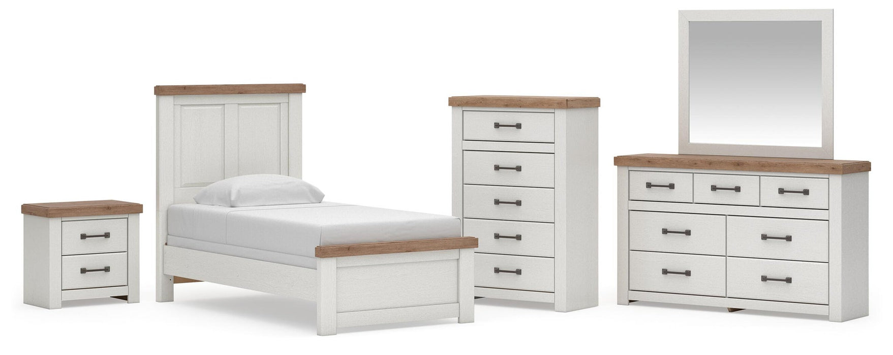 Savonport Twin Panel Bed, Dresser, Mirror, Chest and Nightstand