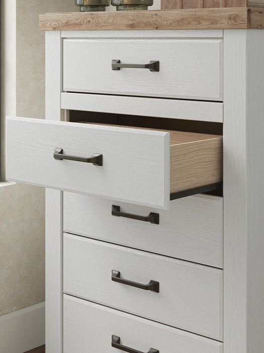 Savonport Queen Panel Bed, Dresser, Mirror, Chest and Nightstand