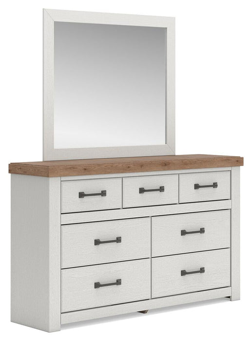 Savonport King Panel Bed with Storage, Dresser and Mirror