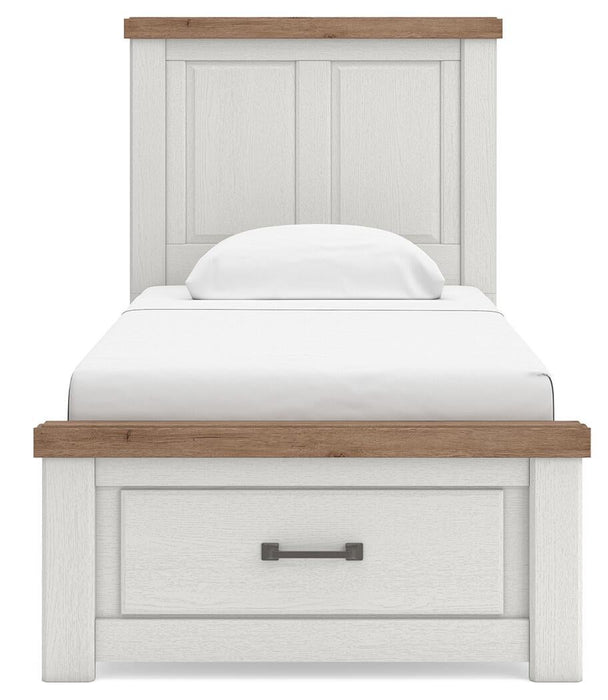 Savonport Twin Panel Storage Bed. Dresser, Mirror and Nightstand
